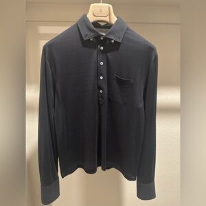 Brunello Cucinelli Mens Cotton Long Sleeve Polo Regular fit, size M + hanger